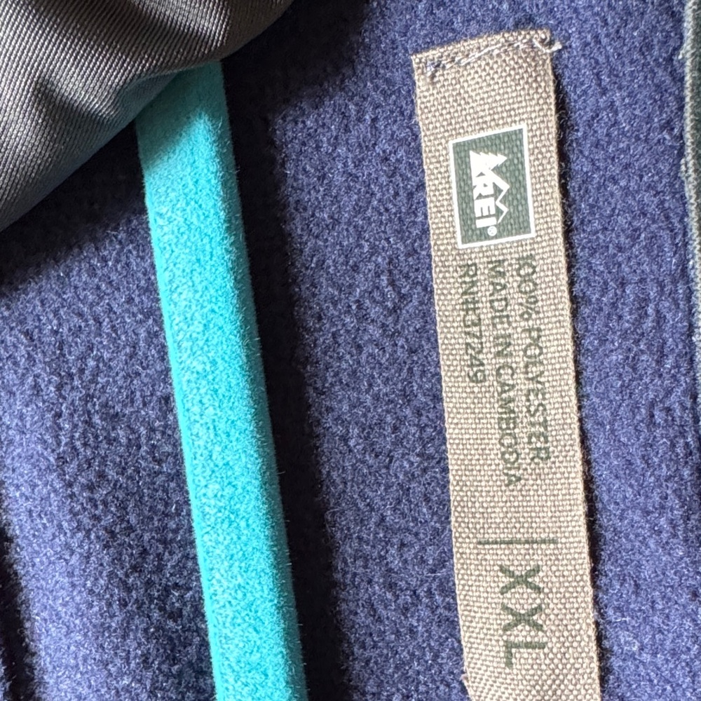 REI Men's Navy Zip-Up Sweater - Picture 2 of 7